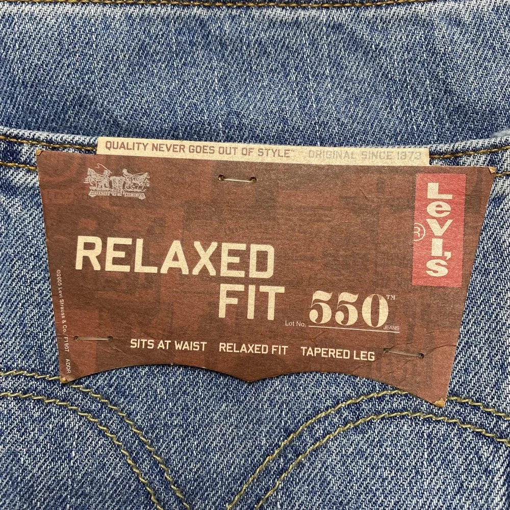 Vintage Levis 550 Jeans‎ Mens 42x32 Light Blue Wash Relaxed Fit Tapered Denim